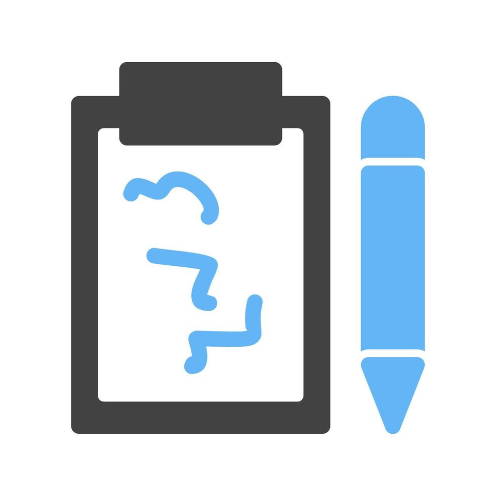 Notepad Glyph Blue and Black Icon vector