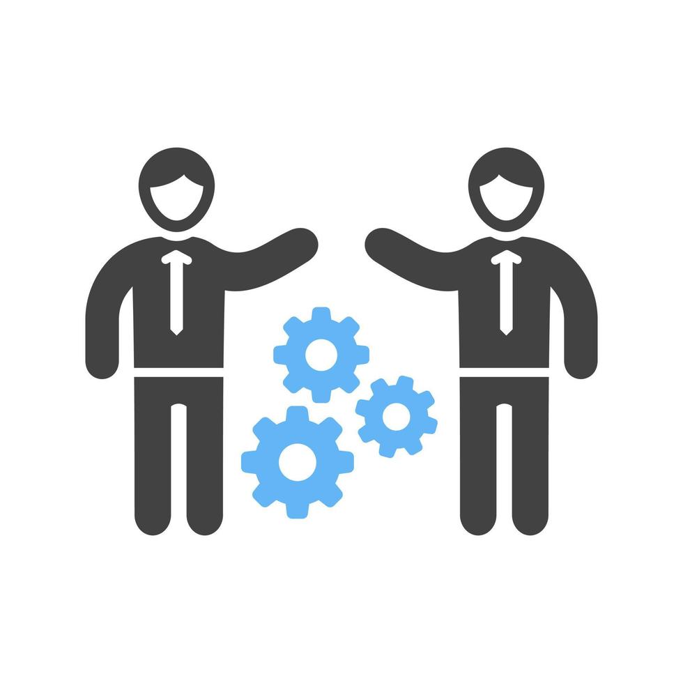 Team Skills Glyph Blue and Black Icon vector