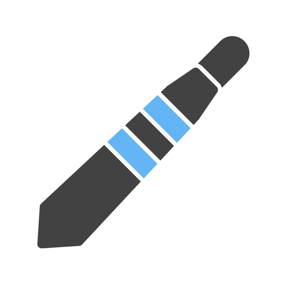 Scalpel Handle Glyph Blue and Black Icon vector