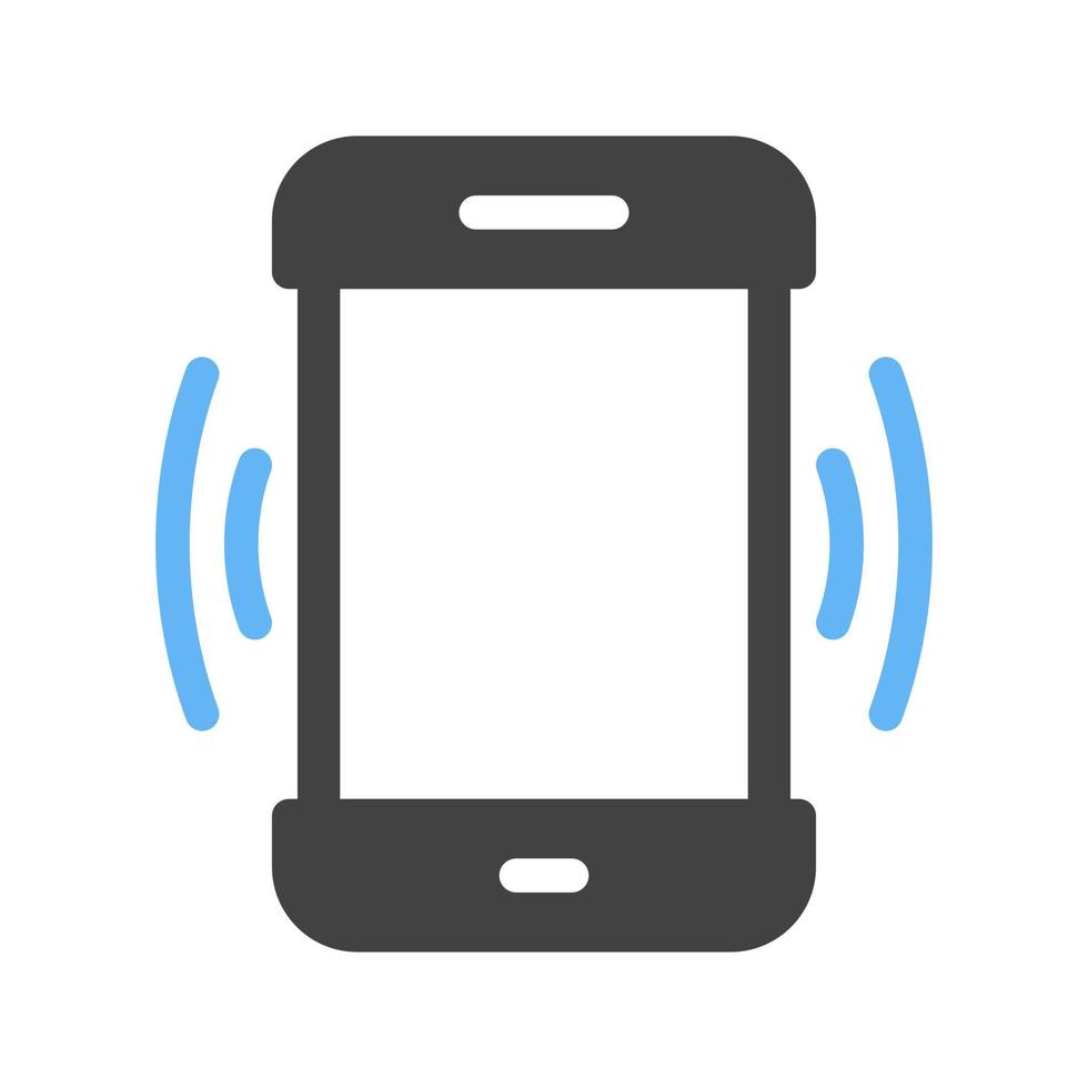 Vibration Glyph Blue and Black Icon vector