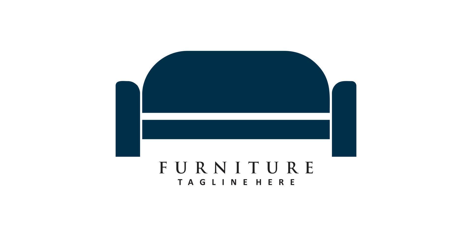 Minimalist furniture logo design with simple concept Premium Vector