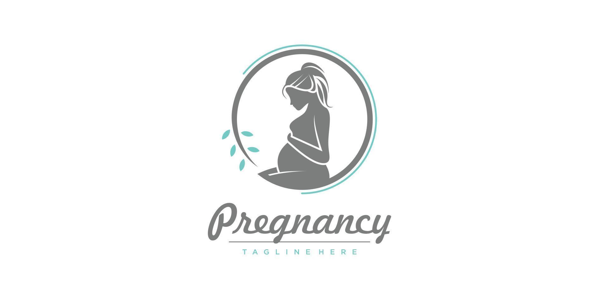 diseño de logotipo de embarazo con vector premium de concepto moderno