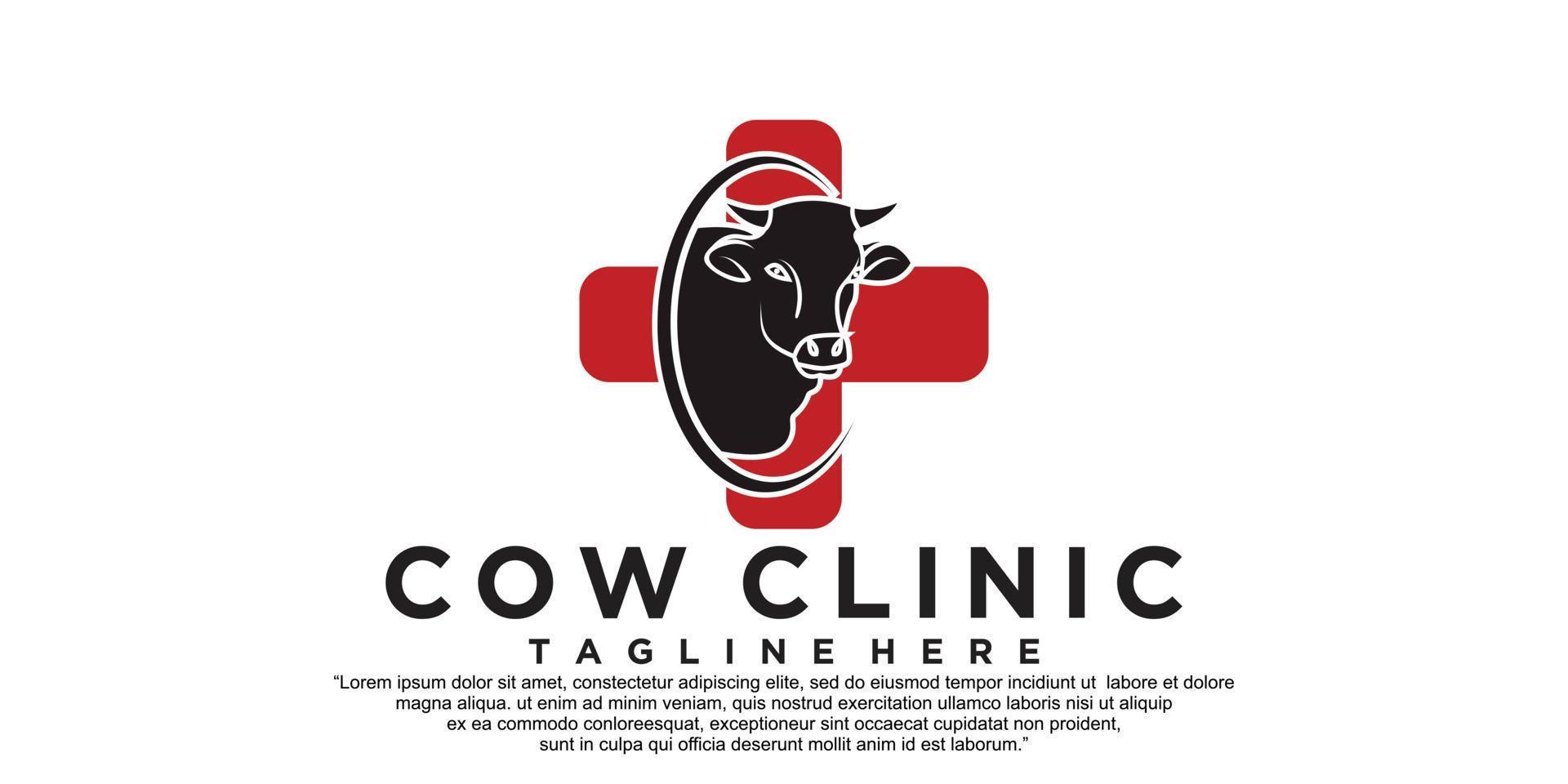 cow clinic icon logo design vector illustration Premium Vector