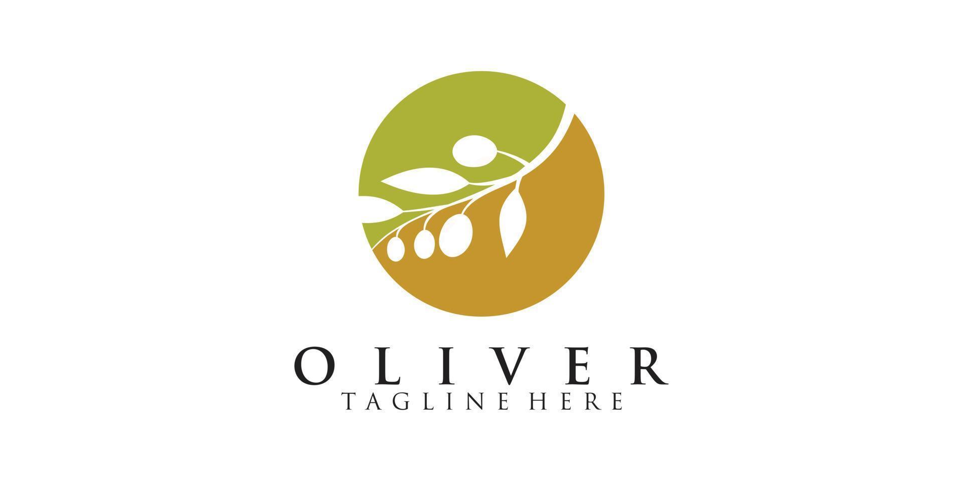 Olive tree and oil logo design ilustration with concept simple Premium Vector