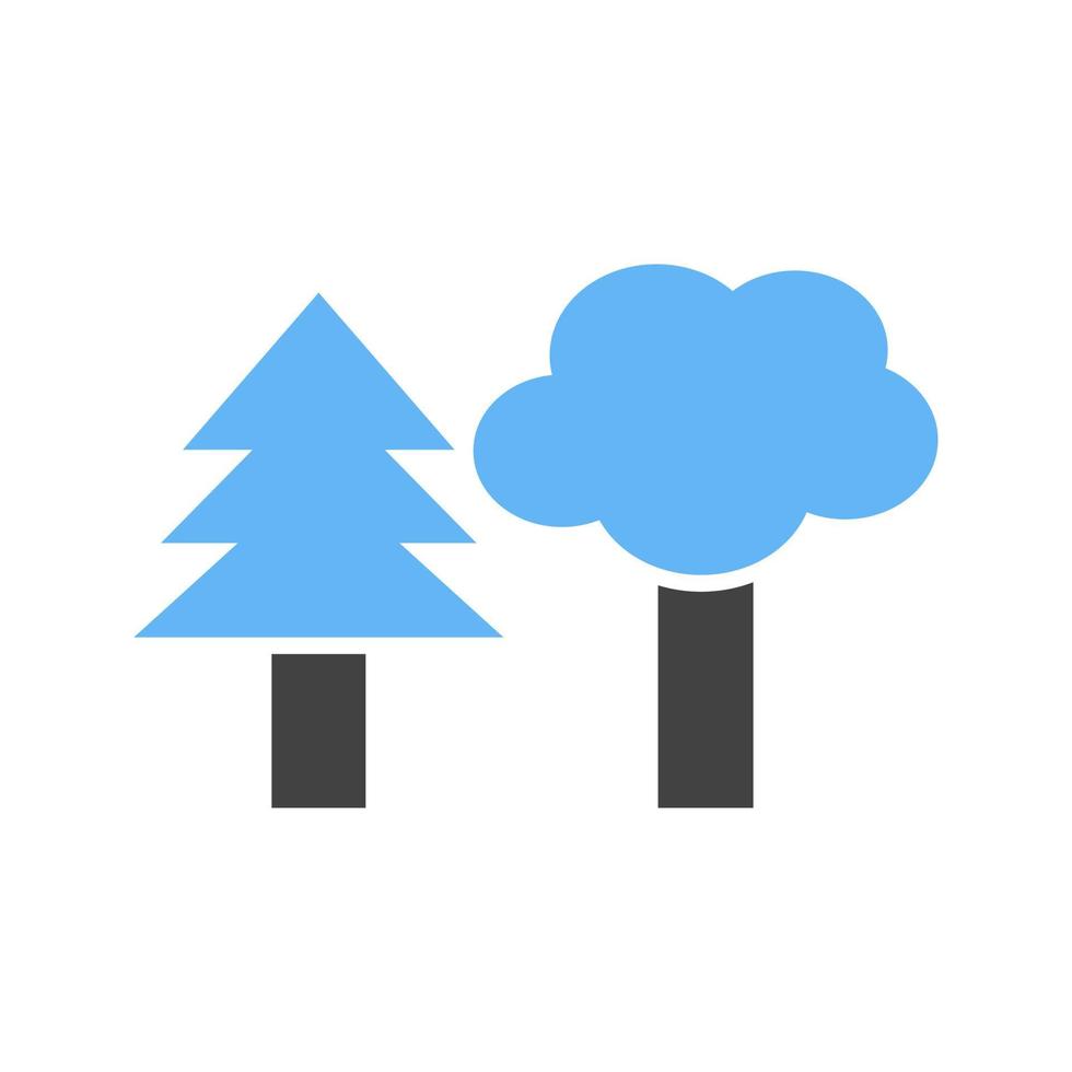 Trees Glyph Blue and Black Icon vector