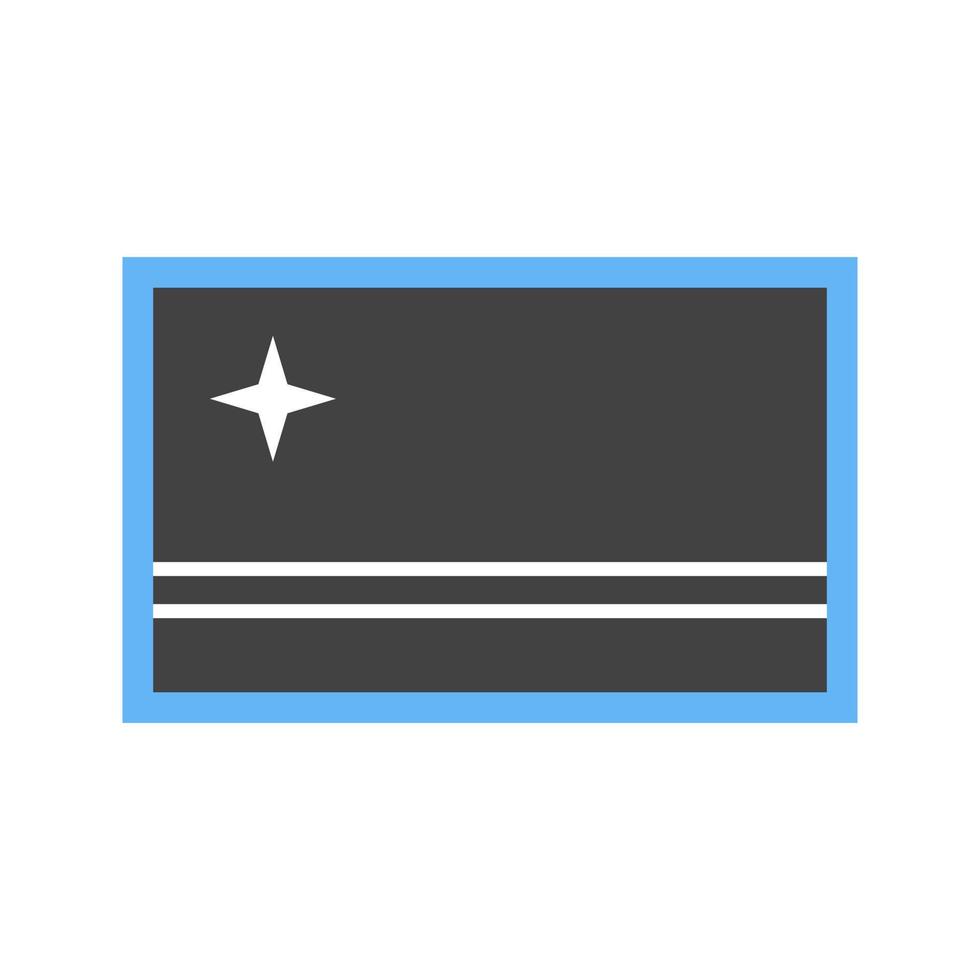 aruba glifo icono azul y negro vector
