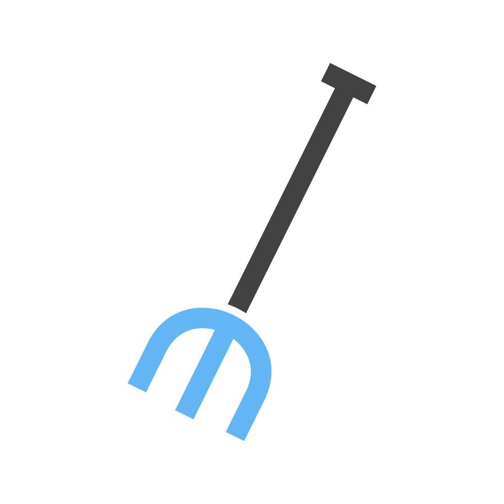 Gardening Fork Glyph Blue and Black Icon vector