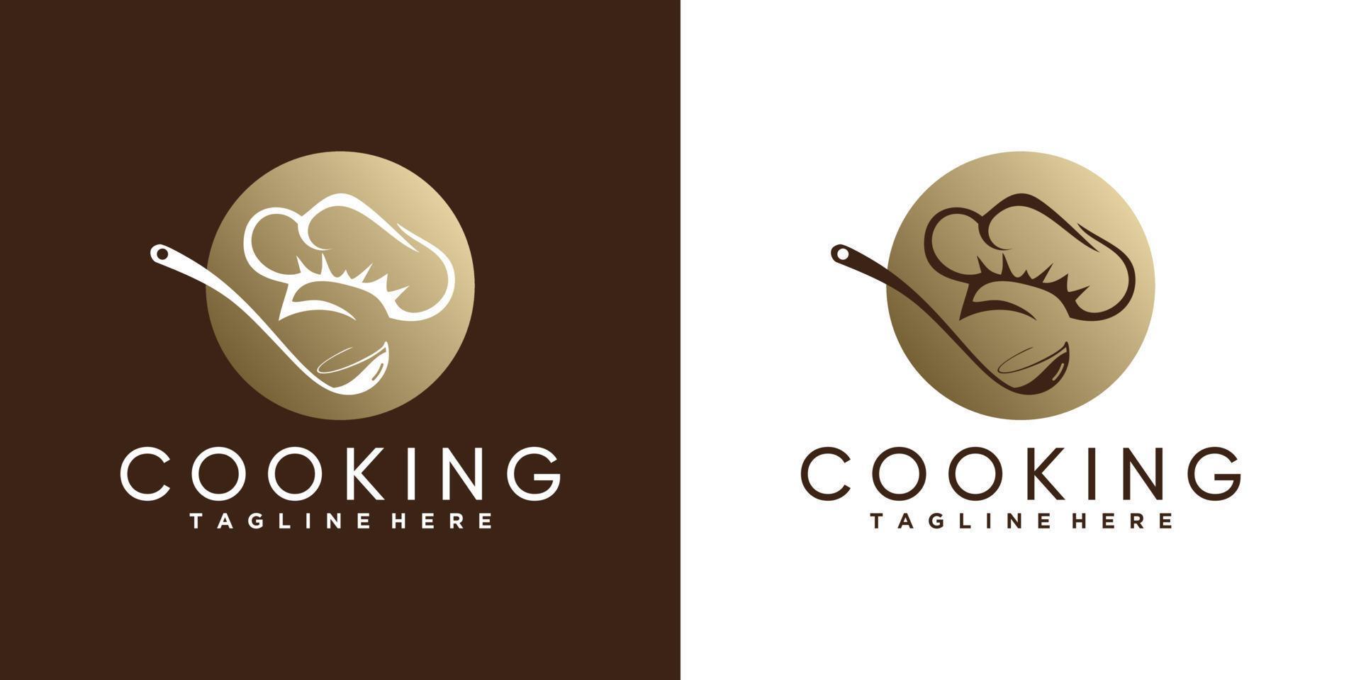 Food resto logo design for business or personal with creative element vector