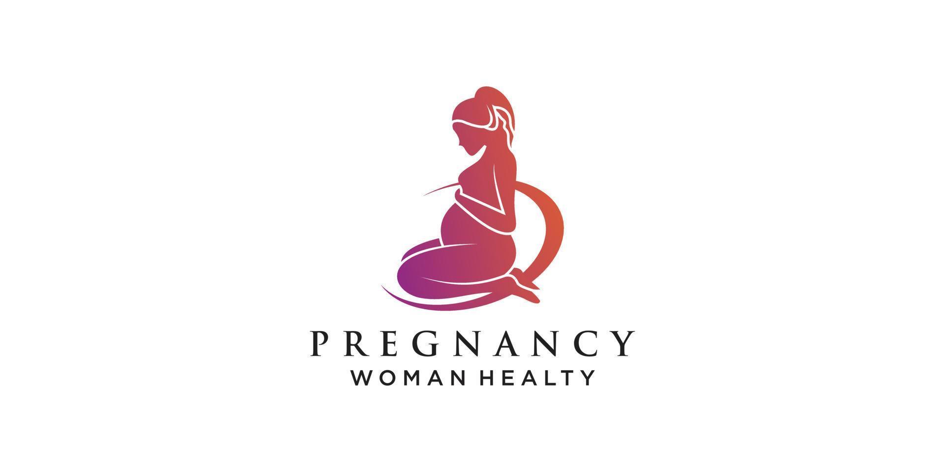 Pregnancy logo template with creative element and business design Premium Vector