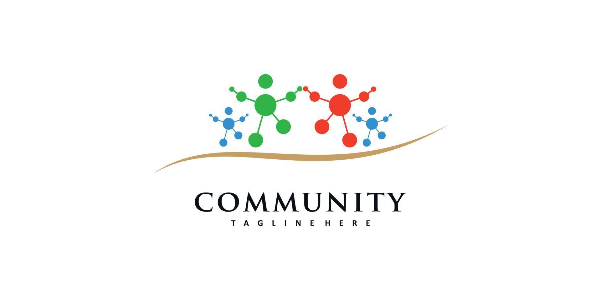 Community logo design with modern style Premium Vector