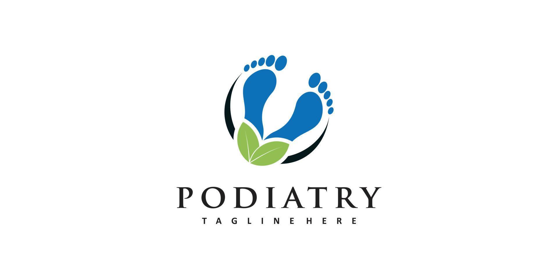 Podiatry logo design with simple concept premium vector