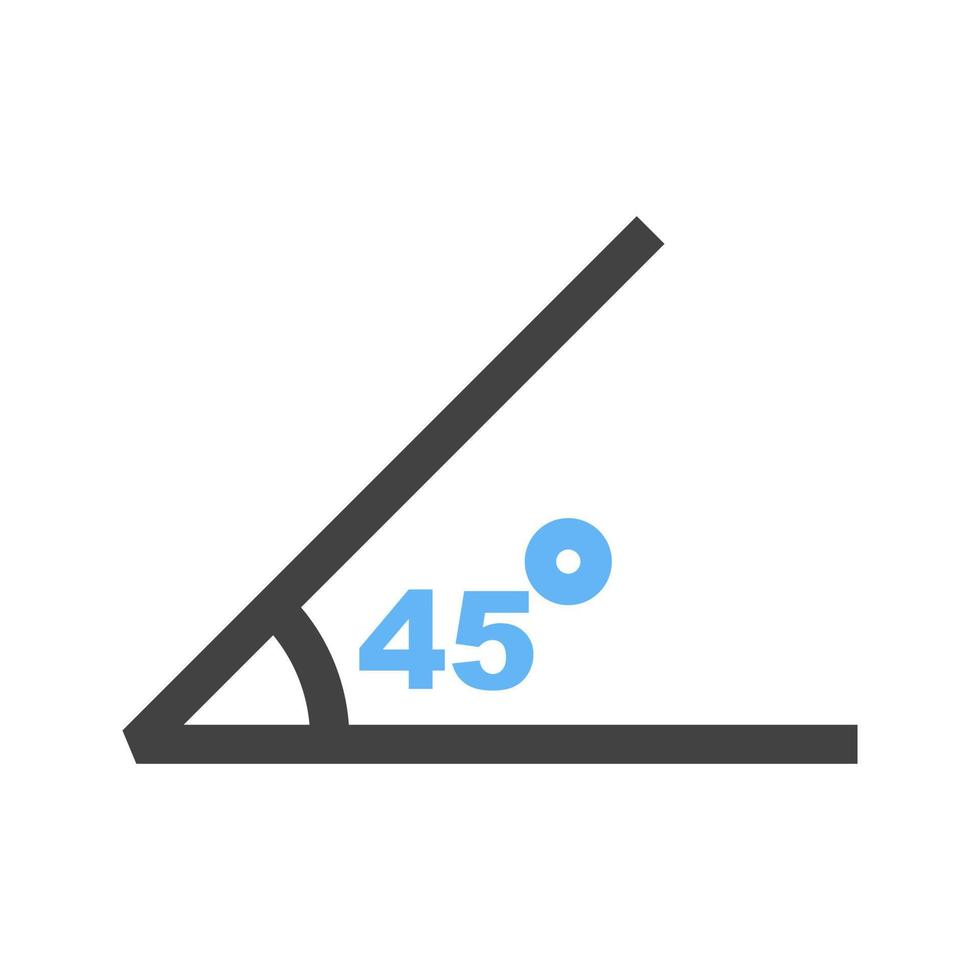 Angle Glyph Blue and Black Icon vector
