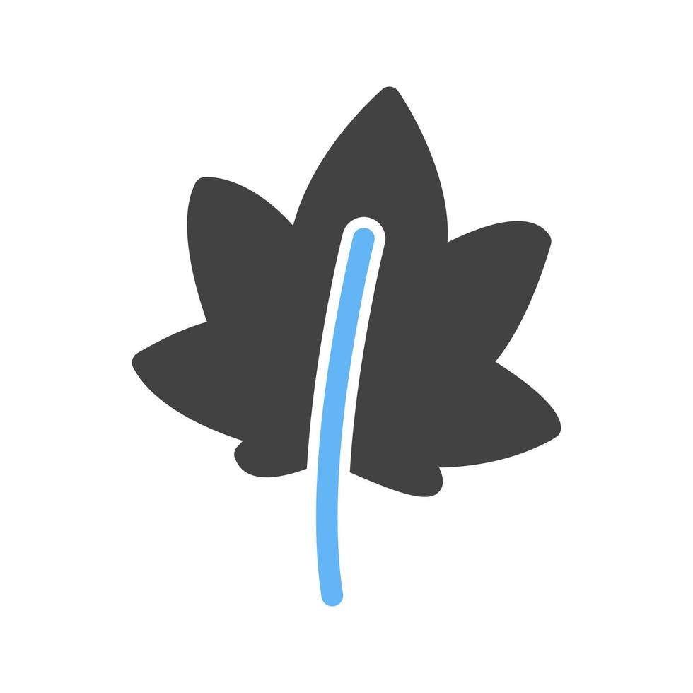 Leaf II Glyph Blue and Black Icon vector