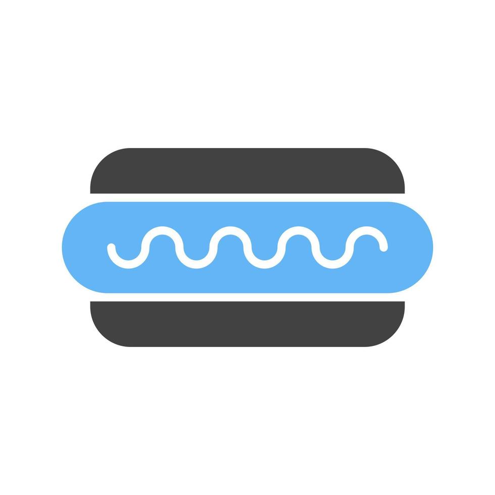 Hot Dog Glyph Blue and Black Icon vector