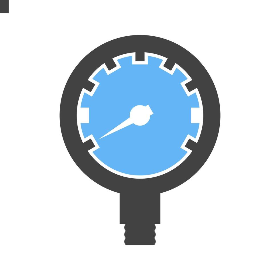 Manometer Glyph Blue and Black Icon vector