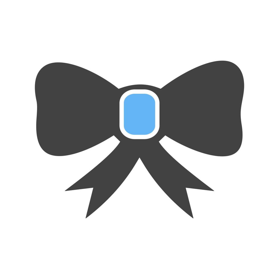 Bow Glyph Blue and Black Icon vector