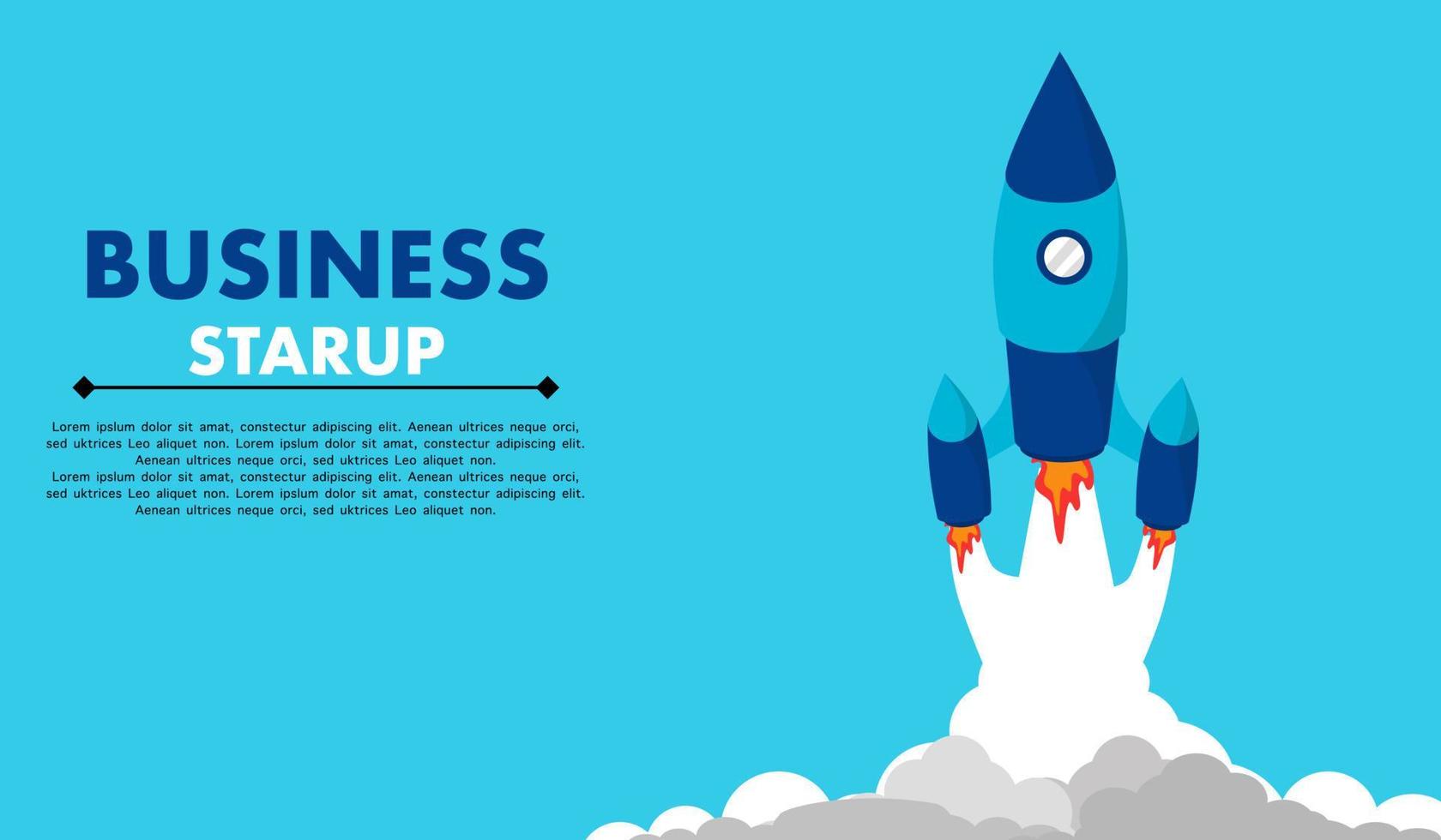 Startup business concept. Business project startup process. illustration of a rocket gliding as a startup business illustration. Can be used for web landing pages, banners, mobile apps. Vector. vector