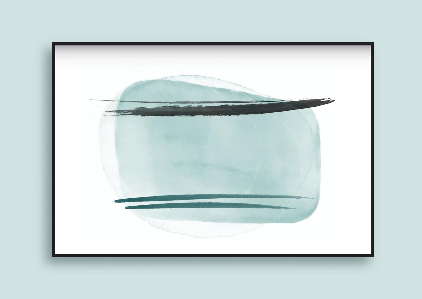 Abstract hand painted watercolour design in minimal frame vector