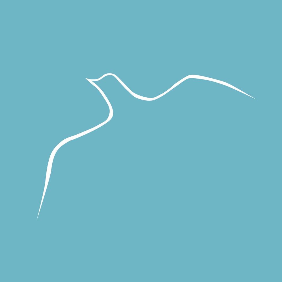 bird silhouette simple line art logo vector