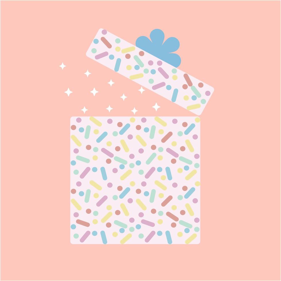 gift box with flying stars and a surprise vector