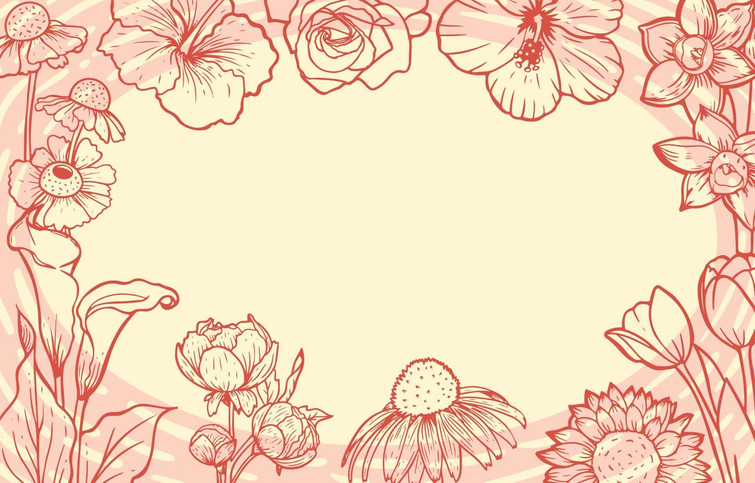 Handdrawn Realistic Flower Background vector
