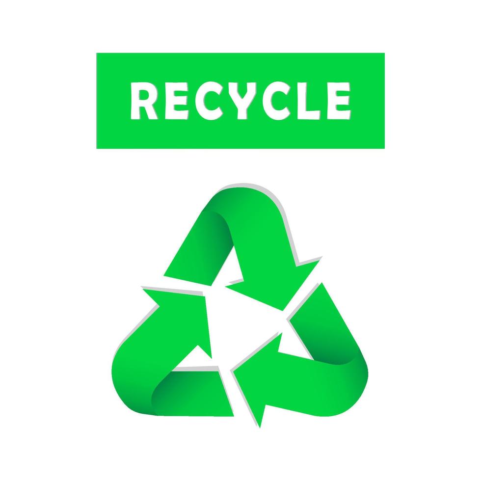 Recycle icon green vector design
