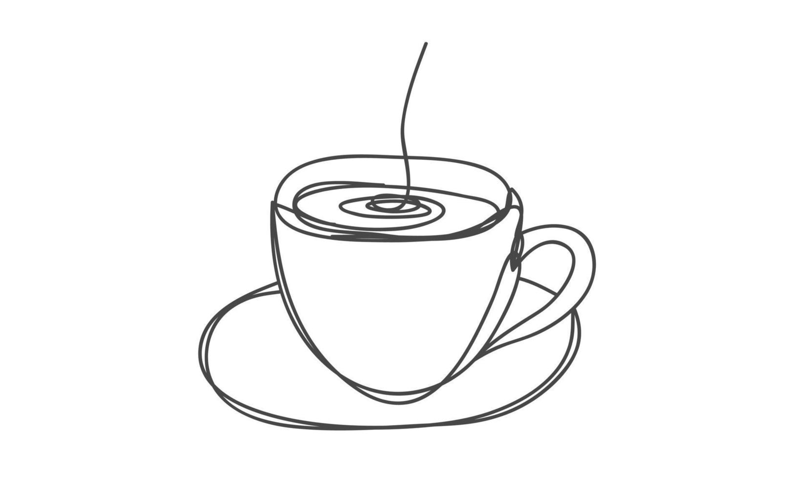 coffee cup ,line drawing style, vector design