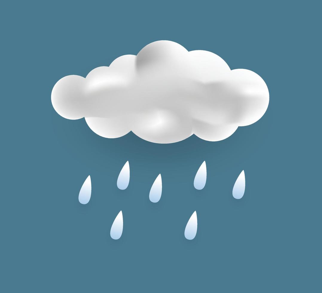 Heavy rain in dark sky, rainy season. vector