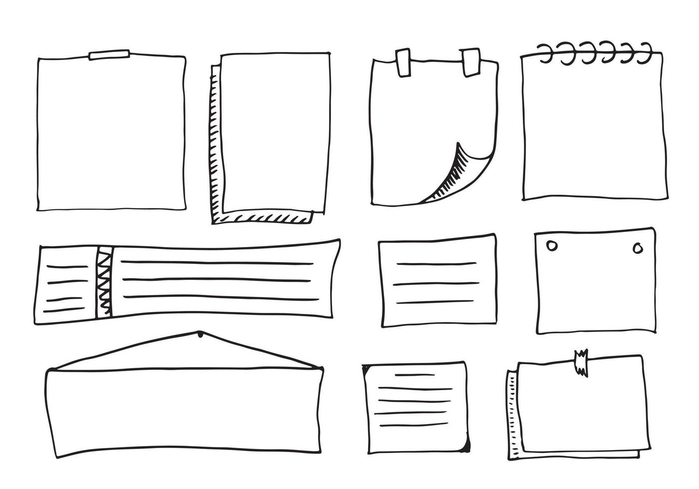 Set of doodle frames and different elements for concept design. vector