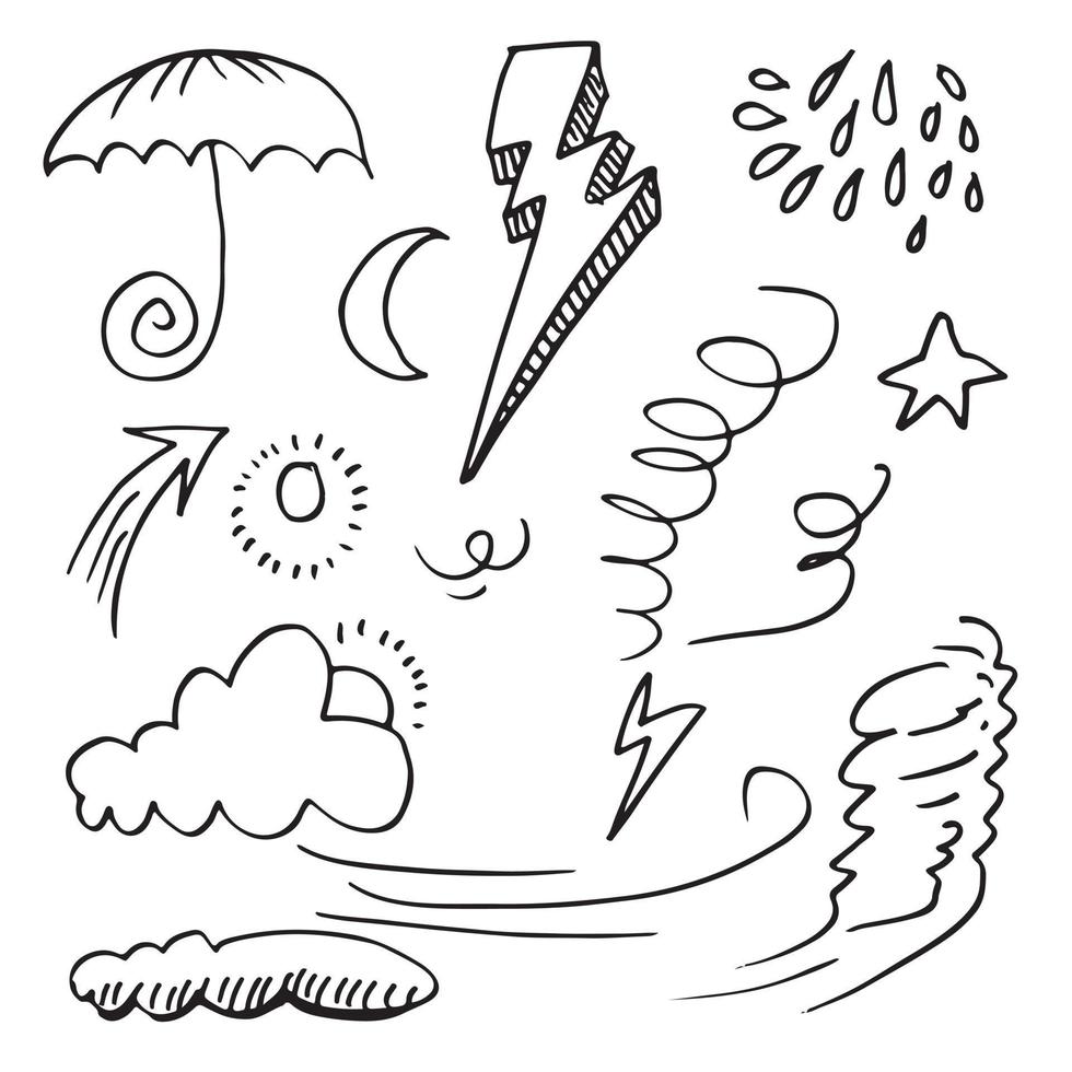 Hand drawn set elements, for concept design. vector illustration.