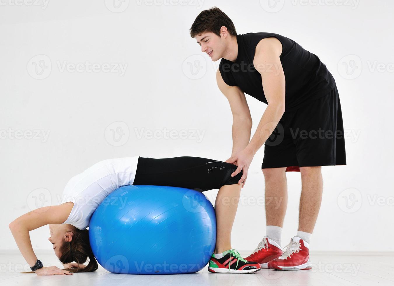 young people group in fitness club photo