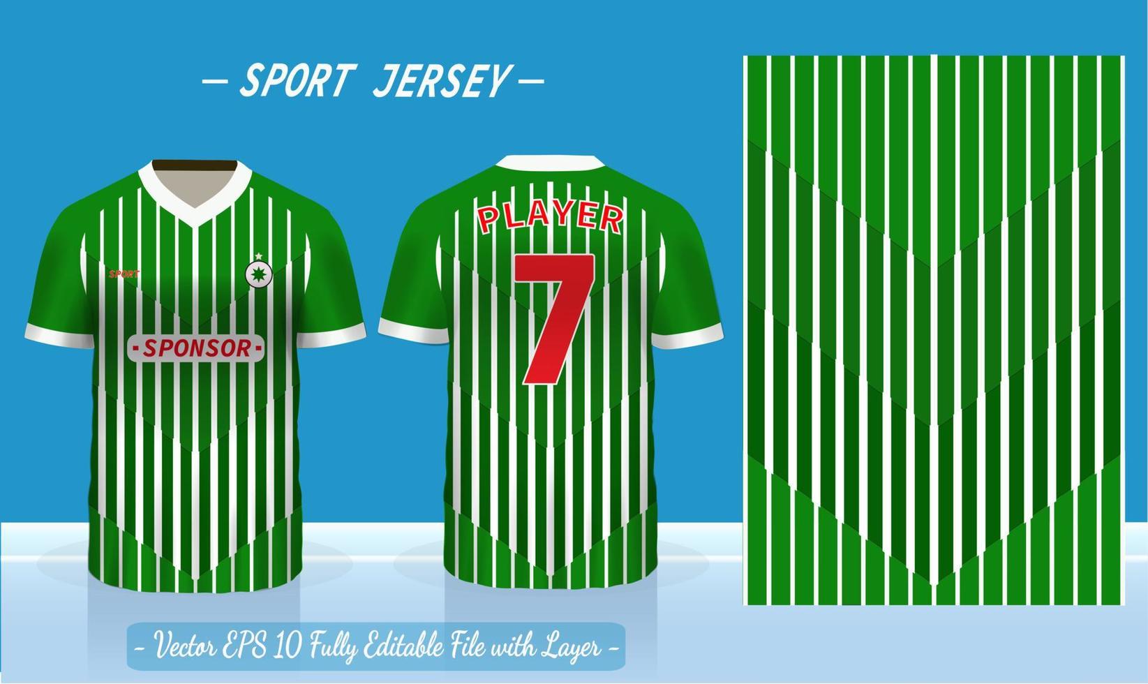 Sports jersey and t-shirt template sports jersey design vector mockup. Sports design for football, badminton, racing, gaming jersey.