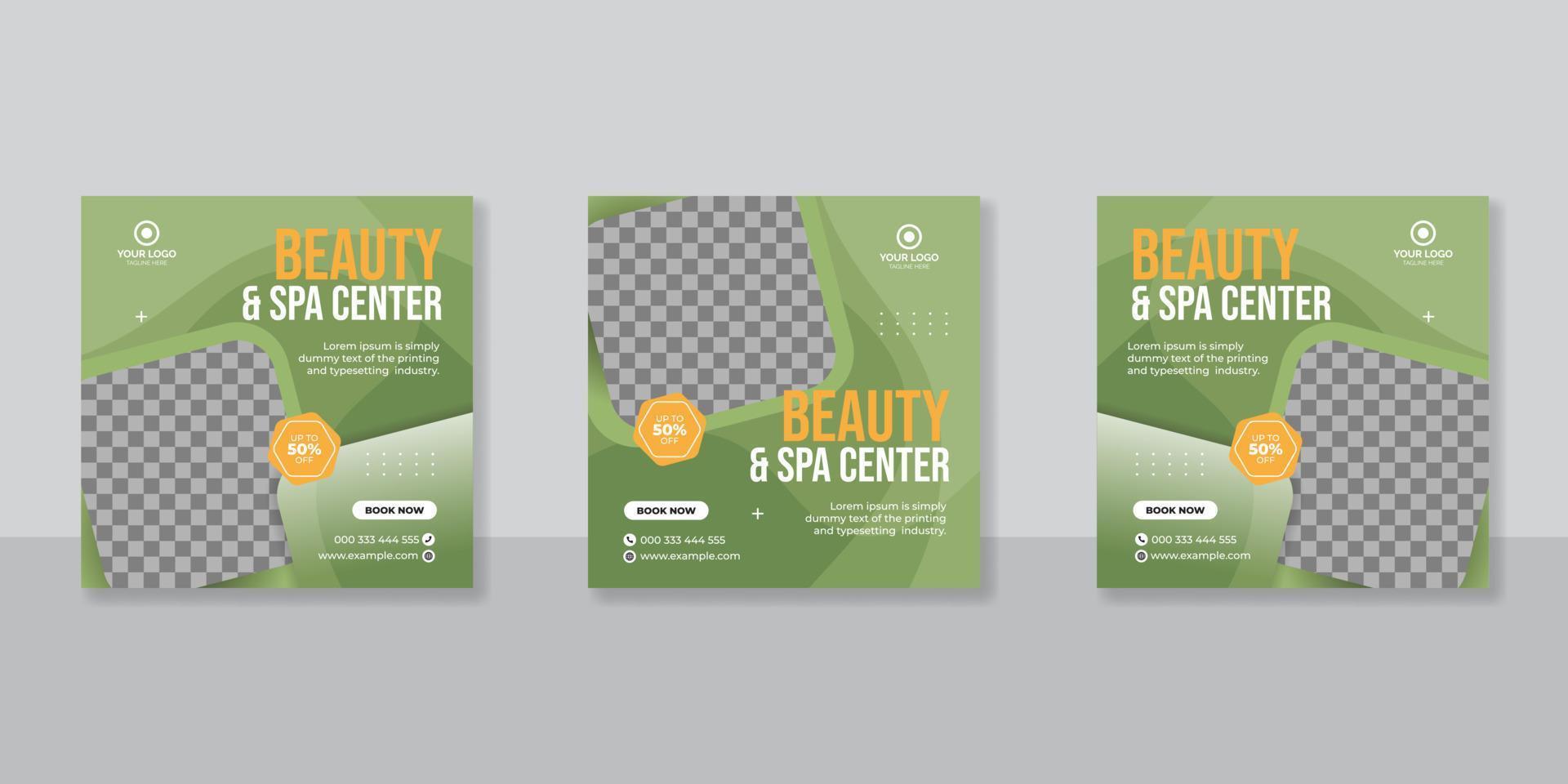 Beauty Spa salon Social Media Post Design vector