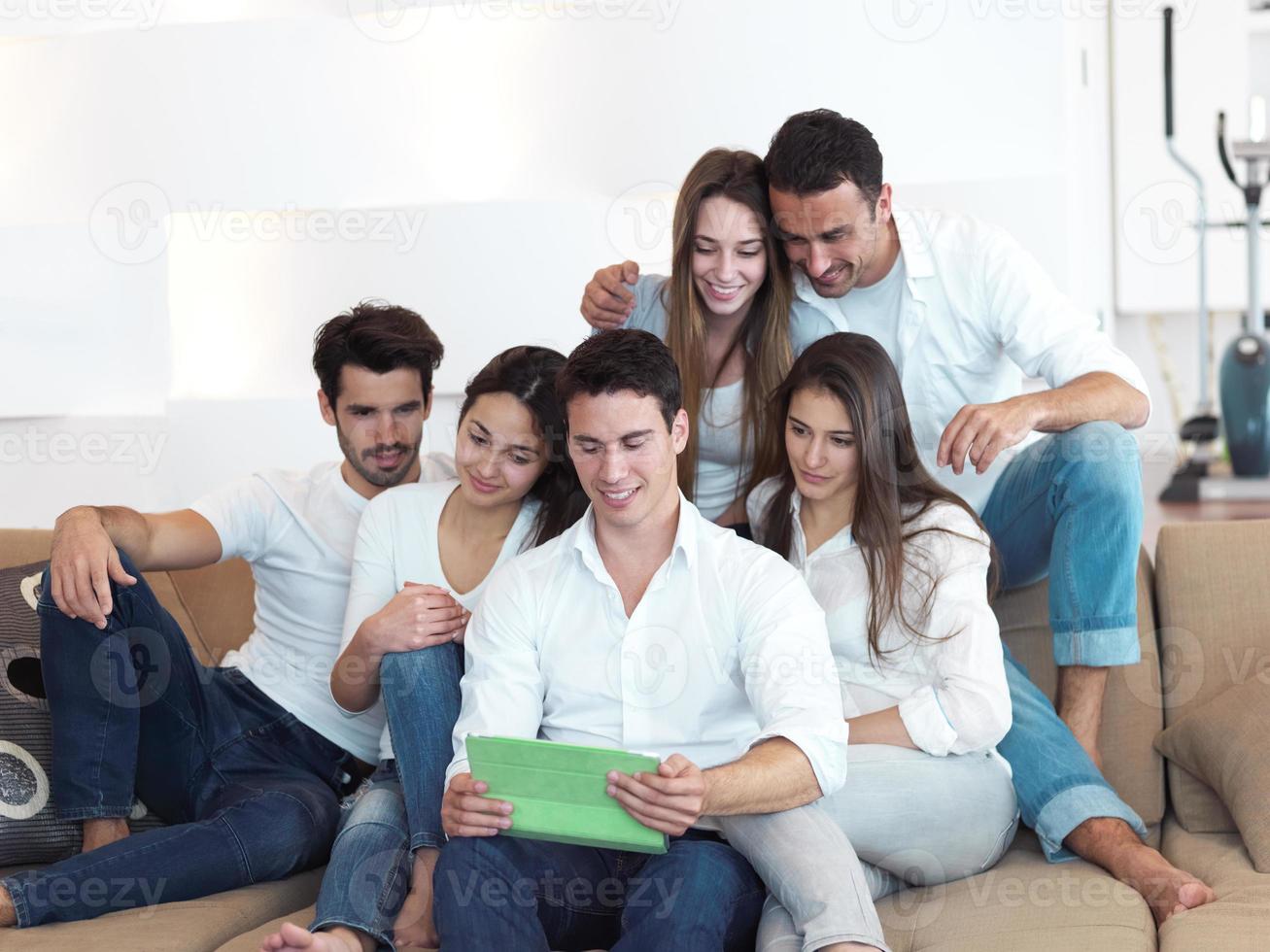 group of friends taking selfie photo