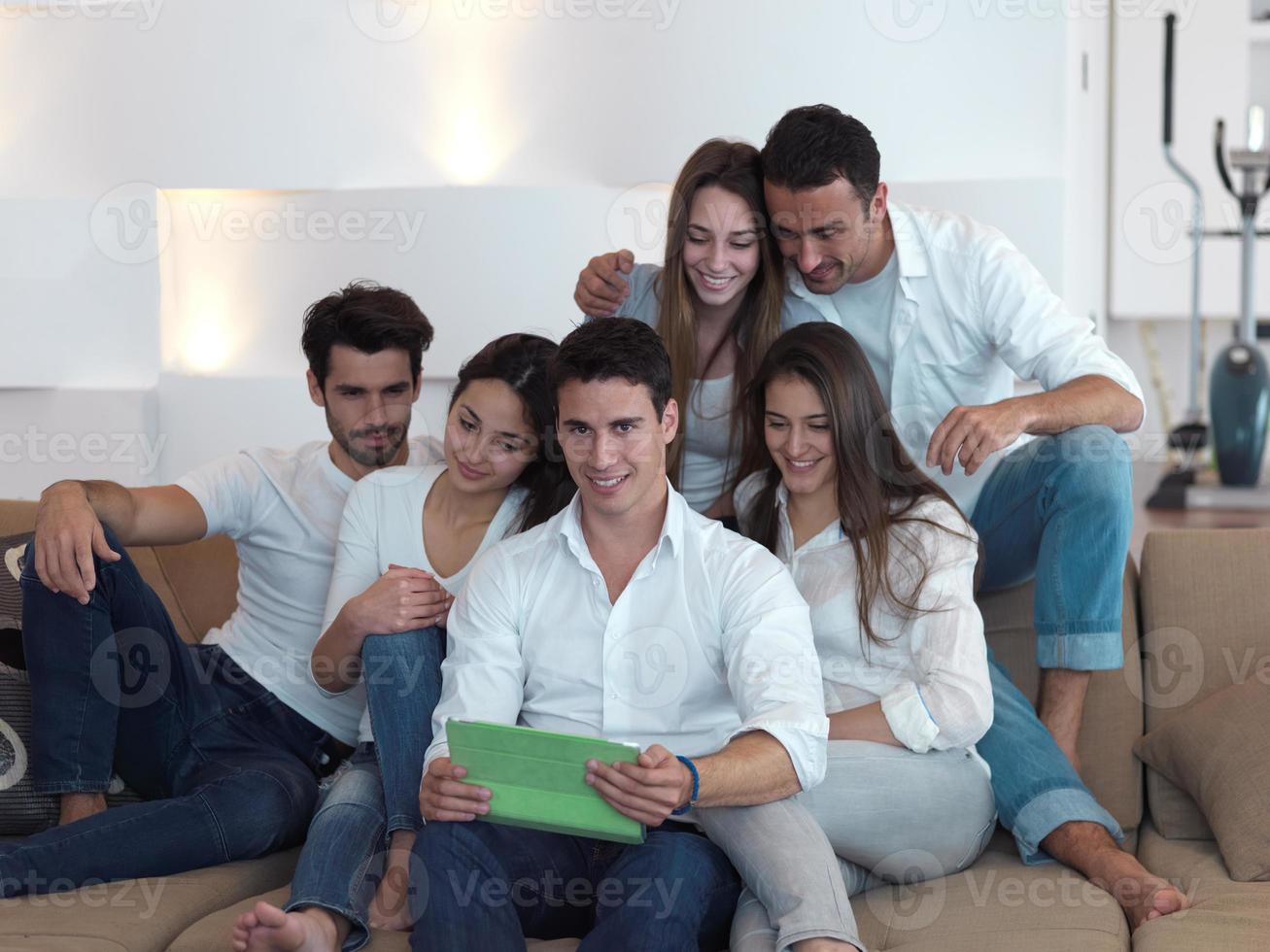 group of friends taking selfie photo