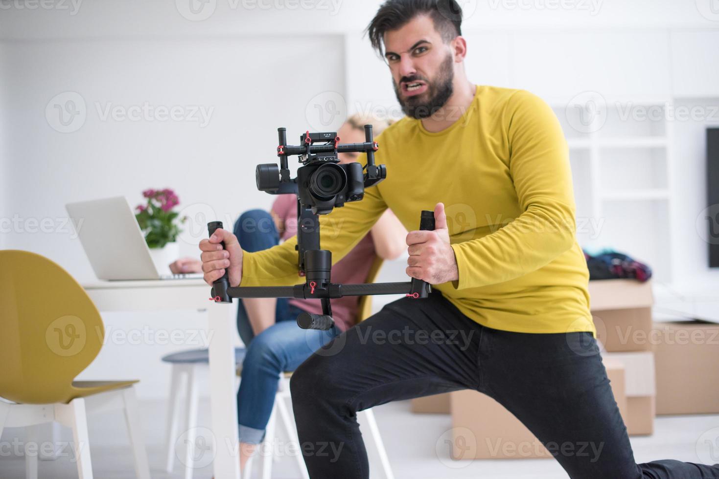 videógrafo en el trabajo foto