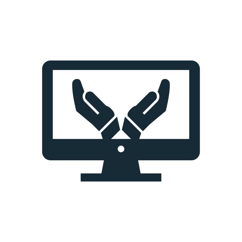 Monitor, LCD, LED Hand Icon Design Template Elements vector