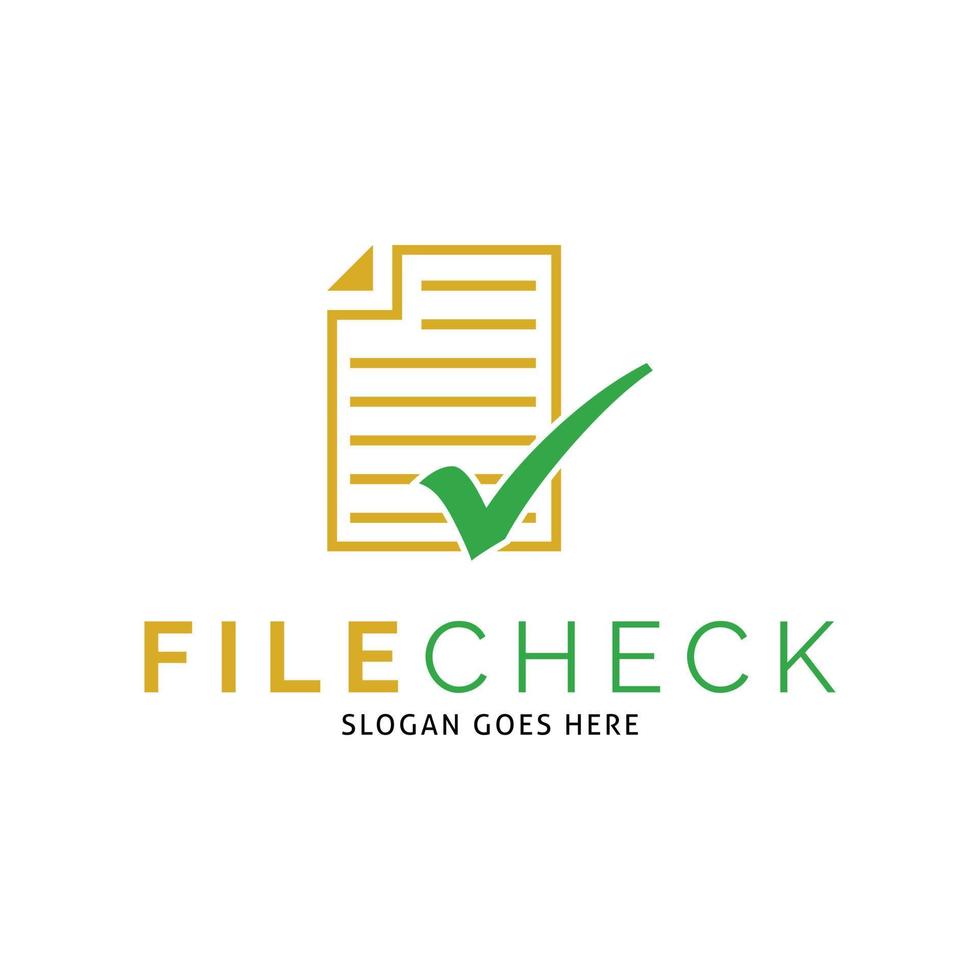 File Document Check Mark Icon Vector Logo Template Illustration Design