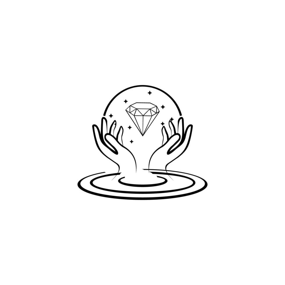 Diamond Jewellery Logo Design Vector. symbol for cosmetics and packaging, jewellery, hand crafted or beauty products vector