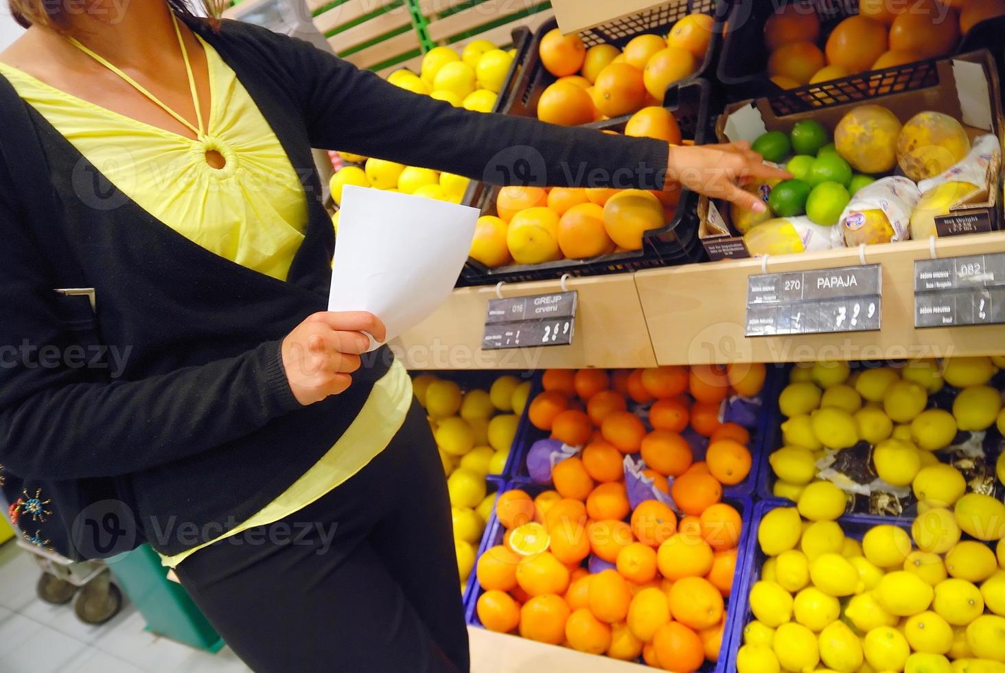 buying food in supermarket photo