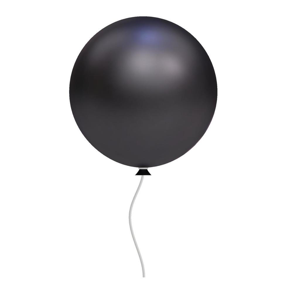 gran globo de helio negro en la fiesta de revelación de género. elemento de diseño decorativo realista 3d. ilustración vectorial vector