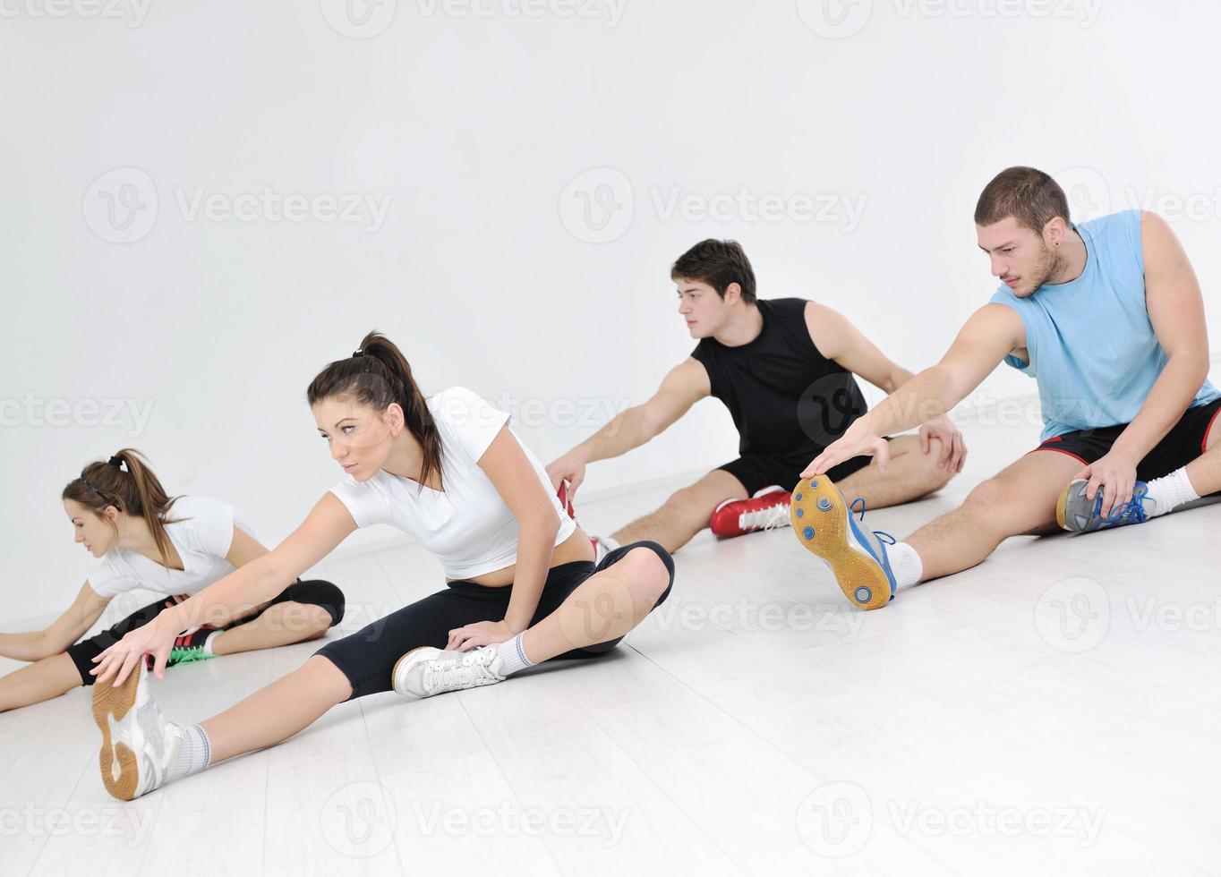 young people group in fitness club photo