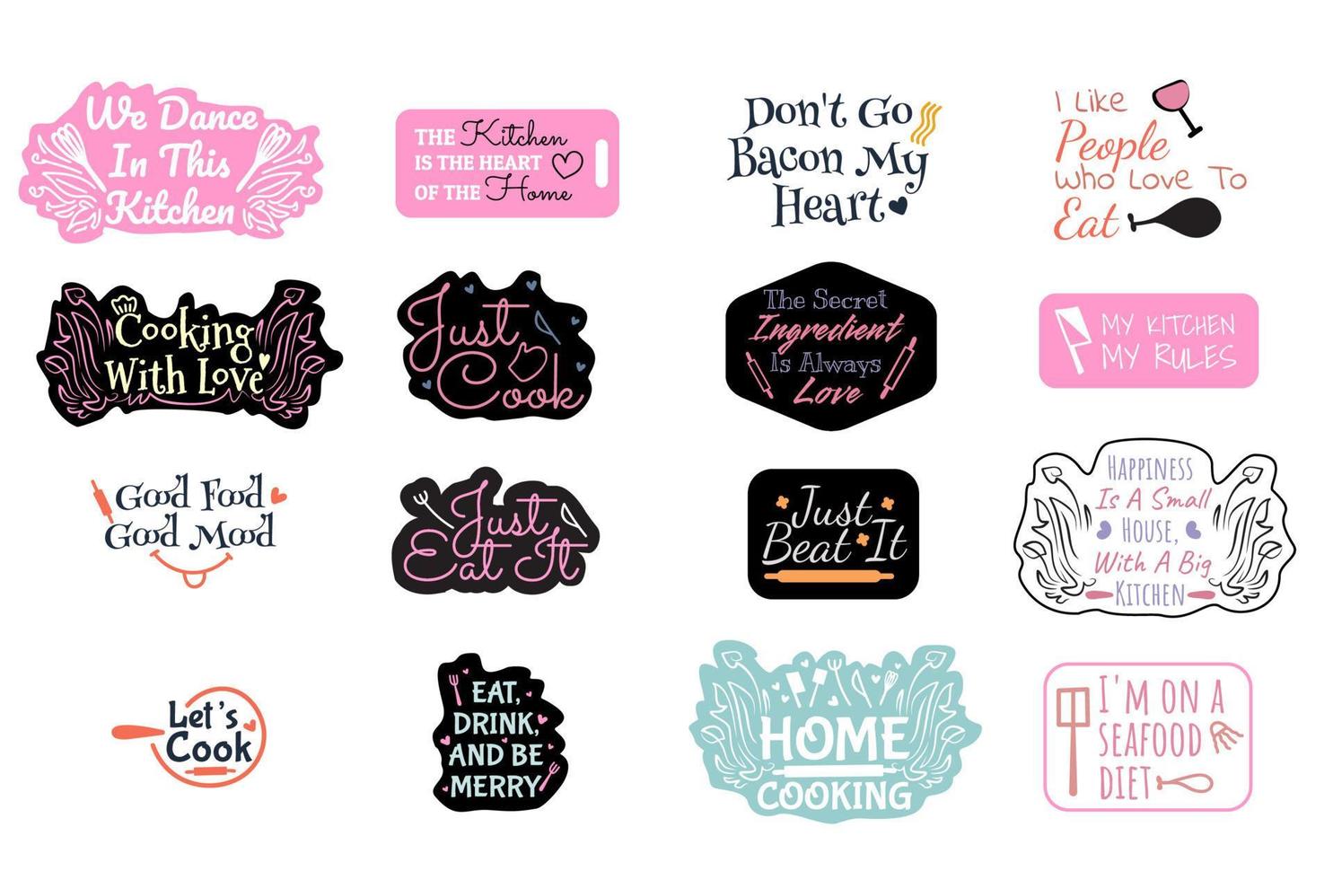 Kitchen Quote Logos vector