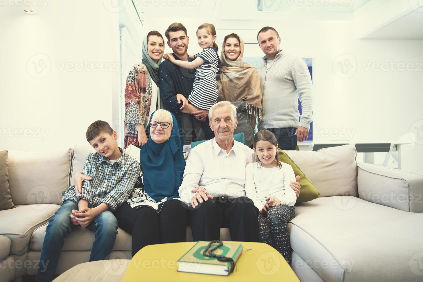 portrait of happy modern muslim family photo