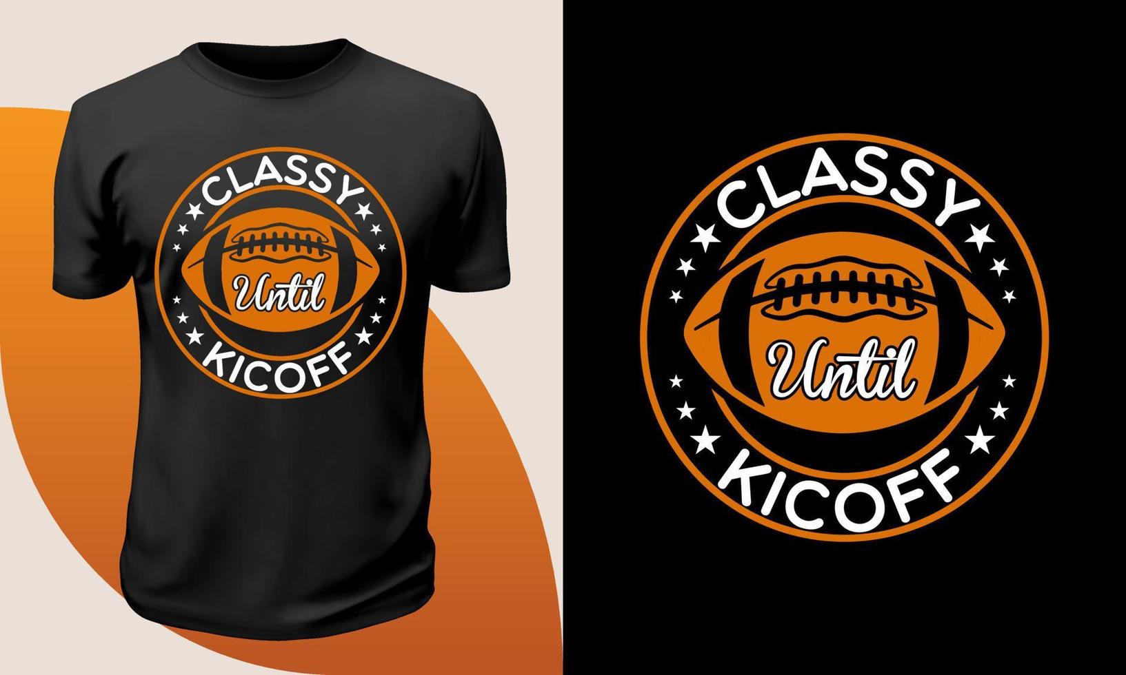 elegante hasta el diseño de la camiseta kicoff, camiseta de fútbol, camiseta versátil vector