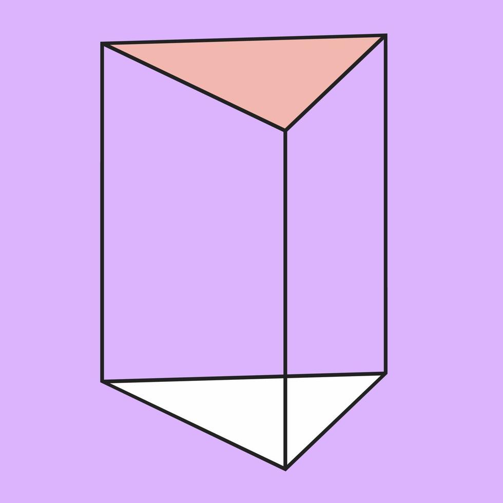 Isometric triangular prism. Geometric shape. vector