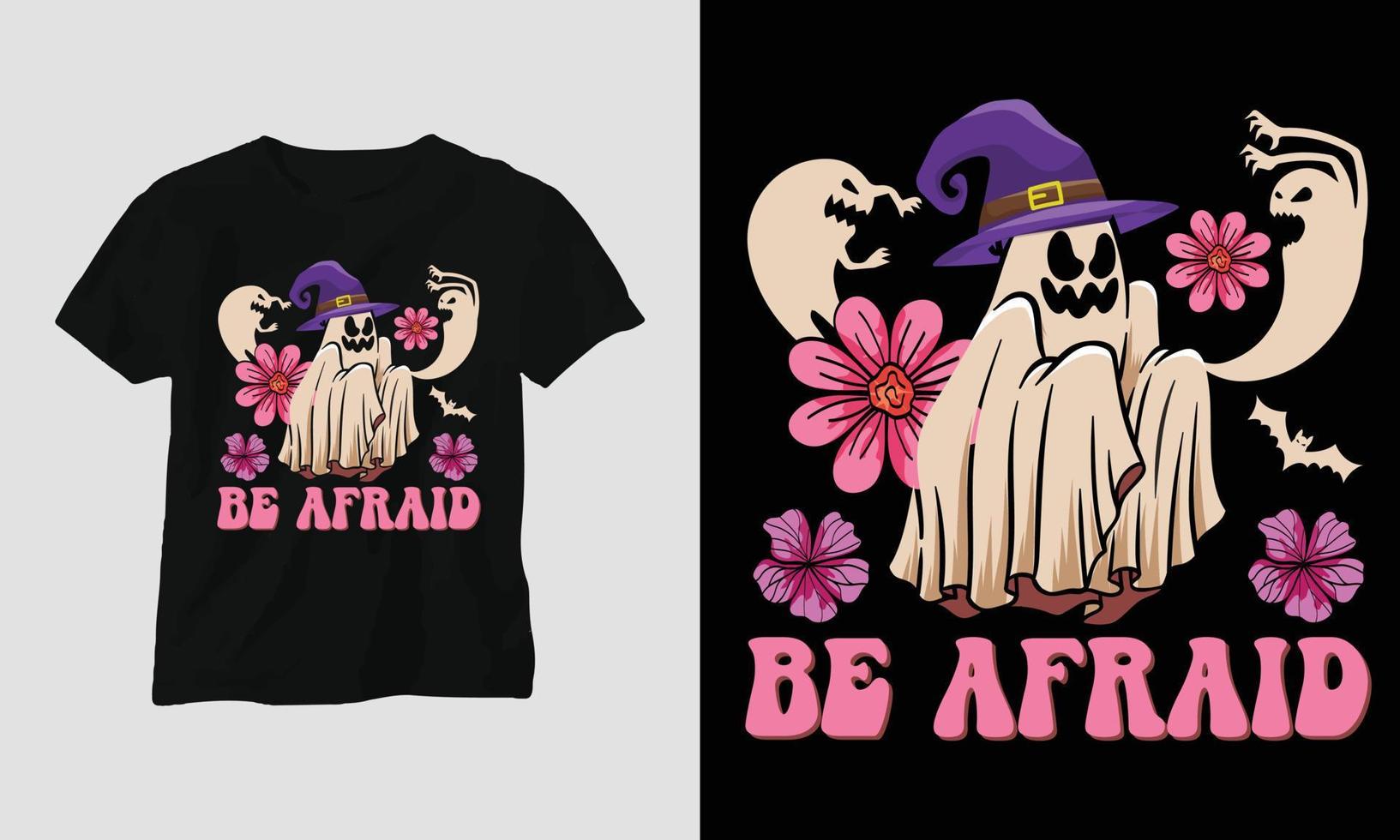 Cute Halloween T-shirt vector template