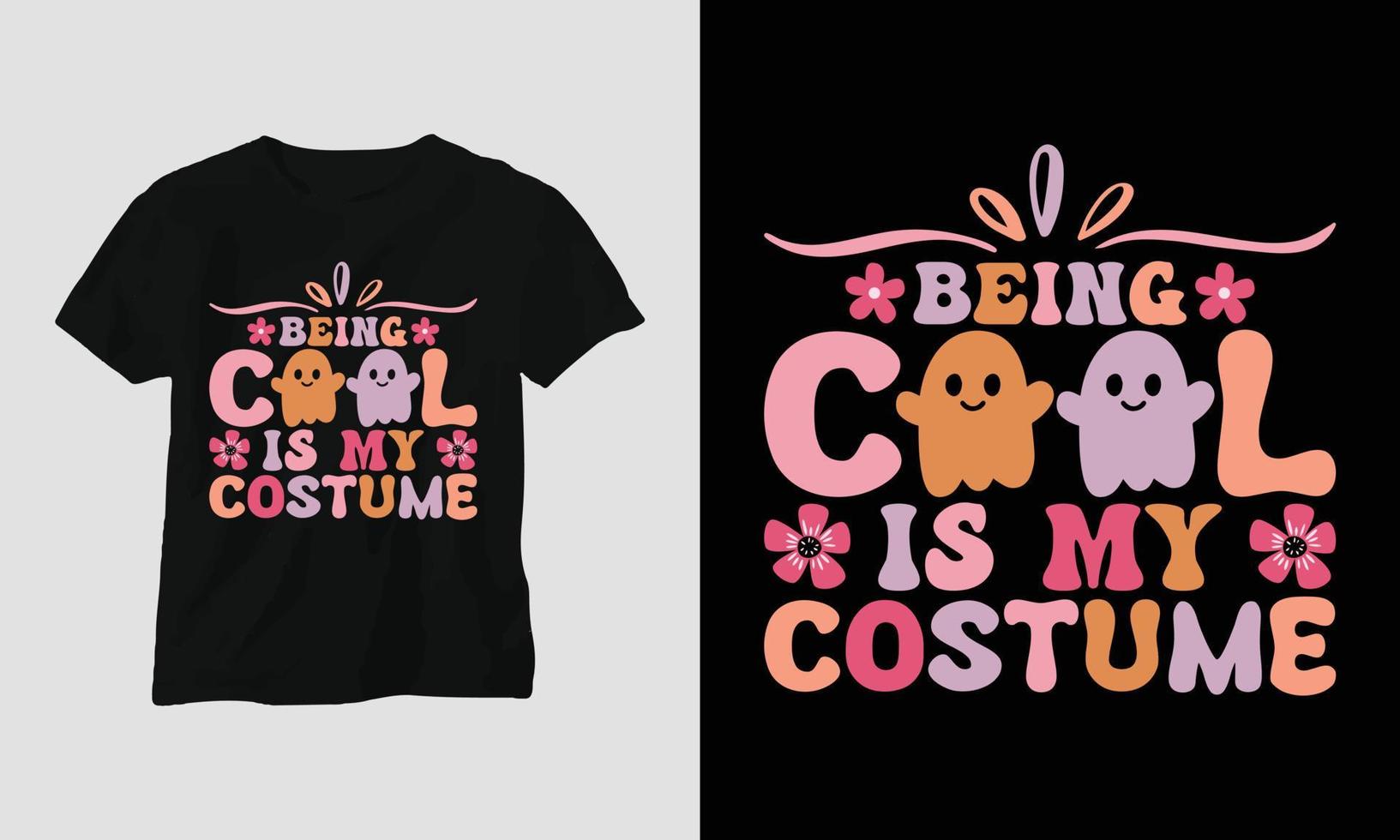 linda plantilla de vector de camiseta de halloween