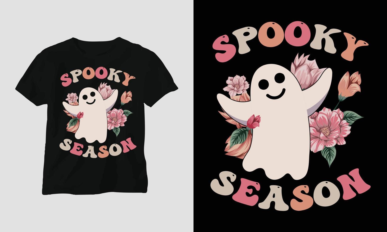 Cute Halloween T-shirt vector template