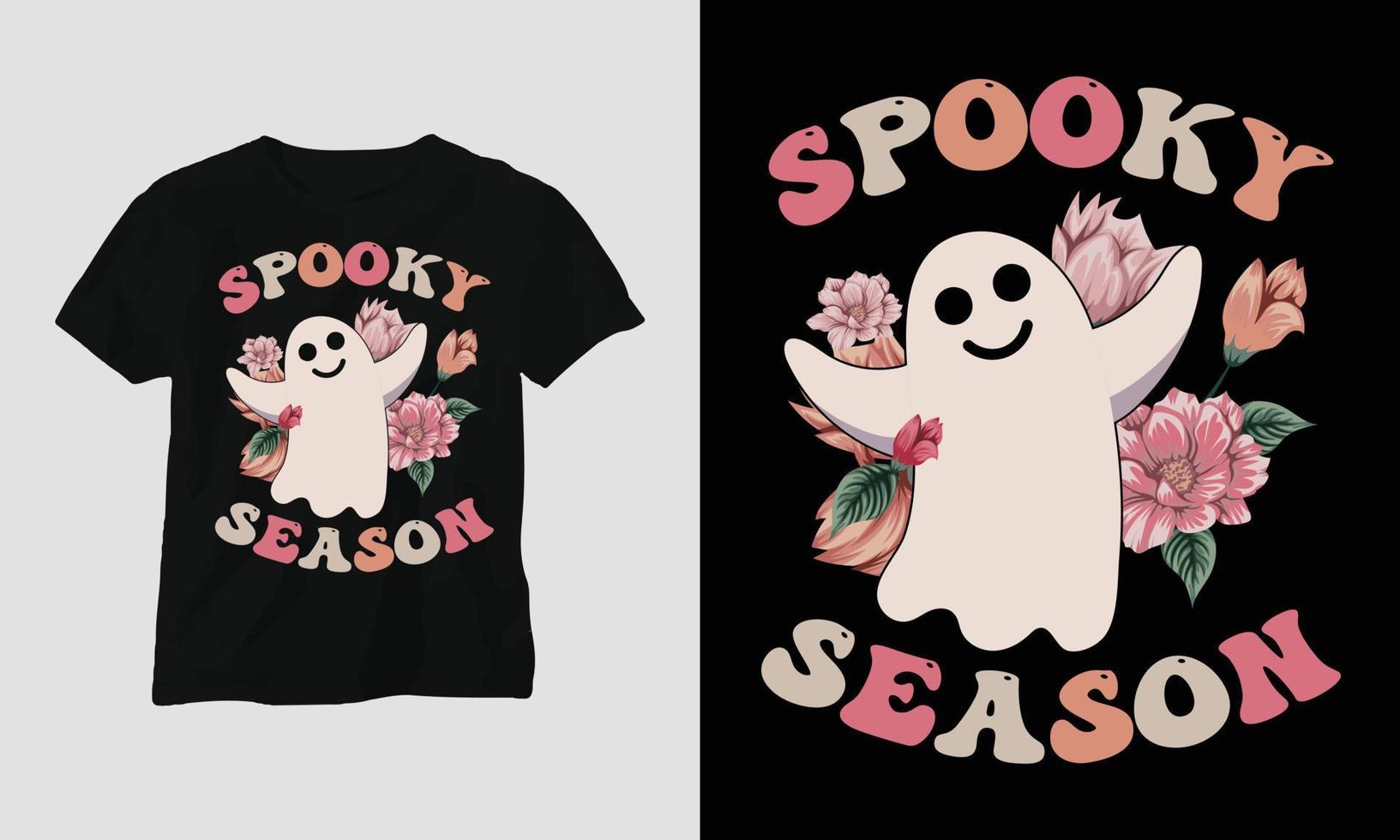 linda plantilla de vector de camiseta de halloween